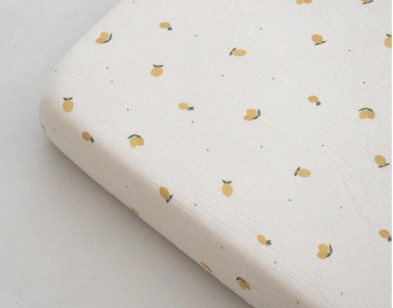Organic Cotton Cot Sheet Lemon